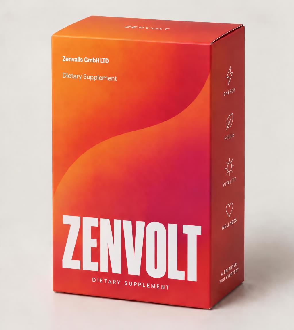 ZENVOLT Packung Vorderseite – Nahrungsergänzungsmittel von Zenvalis GmbH LTD